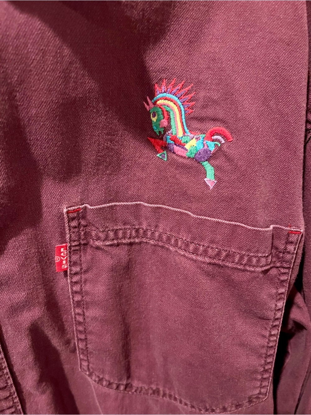 Vintage Levi's Men's Maroon Button-Up Shirt Jacket - Picture 1 of 12